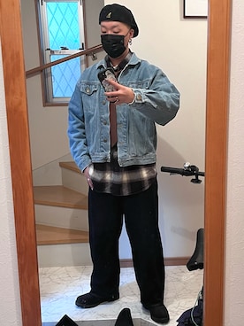 「アイテム（ハンチング/ベレー帽）」を使った、jokerさん（メンズ・170cm）の冬コーディネート