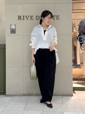 「RIVE DROITE（リヴドロワ）のアイテム（パンツ）」を使った、Mihoさん（レディース・161cm）の春コーディネート
