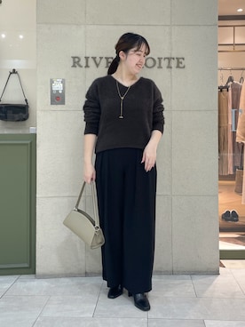「RIVE DROITE（リヴドロワ）の【収納力抜群】2wayハンドルバッグ（ハンドバッグ）」を使った、Mihoさん（レディース・161cm）の秋コーディネート