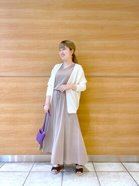 「RIVE DROITE（リヴドロワ）のニュアンスモチーフイヤリング（イヤリング）」を使った、Mihoさん（レディース・161cm）の秋コーディネート