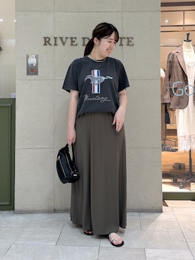 「RIVE DROITE（リヴドロワ）の2wayチョーカー（チョーカー、ゴールド系）」を使った、Mihoさん（レディース・161cm）の夏コーディネート