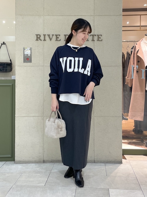 RIVE DROITE ワイドロゴカットオフスエット ブラック 予約【新色追加/Yossshiiii企画】ワイドロゴカットオフスエット