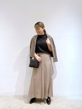 「RIVEDROITE」｜「アイテム（ライダースジャケット）」を使った、Mihoさん（レディース・161cm）の秋コーディネート