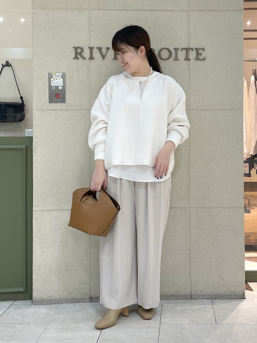 新品タグ付☆リヴドロワ　SNS大人気！ジョーゼットポケットブラウス　オフホワイト ジョーゼットポケットブラウス（シャツ/ブラウス）｜RIVE DROITE