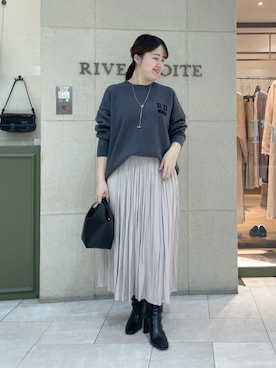 「RIVE DROITE（リヴドロワ）のアイテム（アクセサリー）」を使った、Mihoさん（レディース・161cm）の秋コーディネート