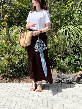 「LILY BROWN（リリーブラウン）のアイテム（かごバッグ）」を使った、yuukaさん（レディース・157cm）の夏コーディネート