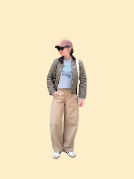 「アイテム（帽子、ブラウン系）」を使った、Peggyさん（レディース・160cm）の秋コーディネート