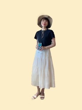 「NANO universe（ナノユニバース）のアイテム」を使った、Peggyさん（レディース・160cm）の夏コーディネート