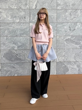 「LACOSTE（ラコステ）のアイテム」を使った、okadaさん（レディース・163cm）の秋コーディネート