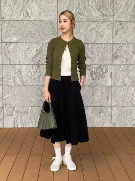LACOSTEのカーディガン/ボレロ（グリーン系）を使った人気