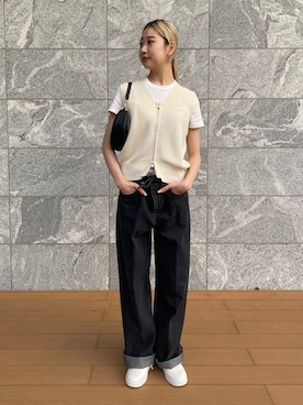 「LACOSTE（ラコステ）のアイテム」を使った、okadaさん（レディース・163cm）の秋コーディネート