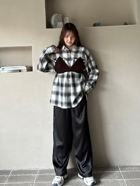 「サテンパンツ」｜PILITさん（レディース・164cm）の春コーディネート