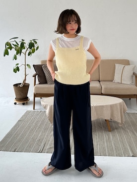 「アイテム（キャミソール、イエロー系）」を使った、PILITさん（レディース・155cm）の夏コーディネート
