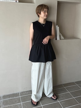 「レースパンツ」｜PILITさん（レディース・158cm）の夏コーディネート