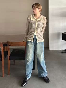 「透かし編みニット」｜PILITさん（レディース・158cm）の夏コーディネート