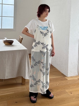「刺繍」｜PILITさん（レディース・158cm）の夏コーディネート