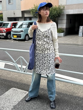 「キャミワンピース」｜「アイテム（帽子）」を使った、PILITさん（レディース・155cm）の秋コーディネート