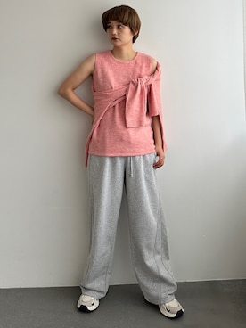 「PILIT（ピリット）のVネックレイヤードニットset（ニット/セーター）」を使った、PILITさん（レディース・158cm）の秋コーディネート