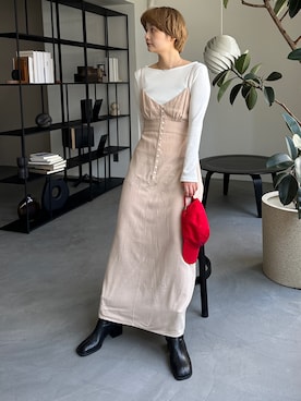 「キャミワンピース」｜「アイテム（帽子）」を使った、PILITさん（レディース・158cm）の秋コーディネート
