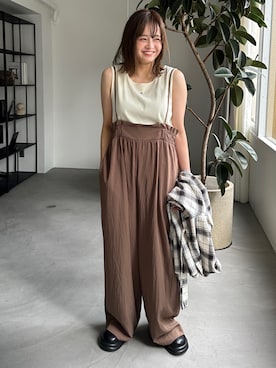 「アイテム（オールインワン・サロペット）」を使った、PILITさん（レディース・155cm）の夏コーディネート