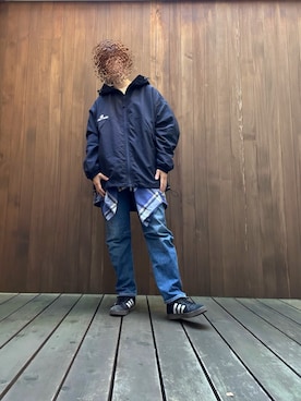 「アイテム（ナイロンジャケット）」を使った、bbkoさん（レディース・164cm）の冬コーディネート