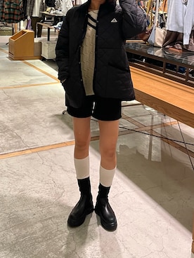 「GEVACO（ゲバコ）の【軽量/洗える】【GEVACO】キルトミドルコート（ブルゾン）」を使った、109wknさん（レディース・168cm）の秋コーディネート