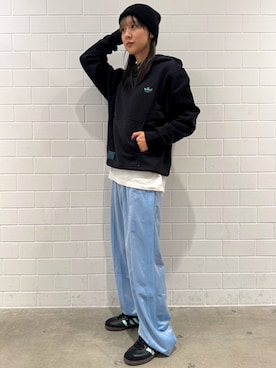 「アイテム（スウェットパンツ）」を使った、RTさん（レディース・160cm）の秋コーディネート