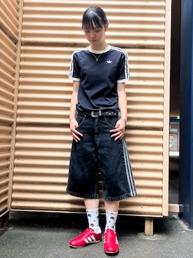 「デニムショートパンツ」｜RTさん（レディース・159cm）の夏コーディネート