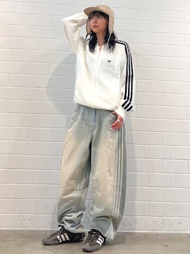 「アイテム（キャップ）」を使った、RTさん（レディース・160cm）の秋コーディネート