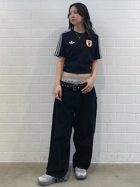「adidas（アディダス）のAdifom Megajane / アディダスオリジナルス adidas Originals（スニーカー、グレー系）」を使った、RTさん（レディース・160cm）の春コーディネート