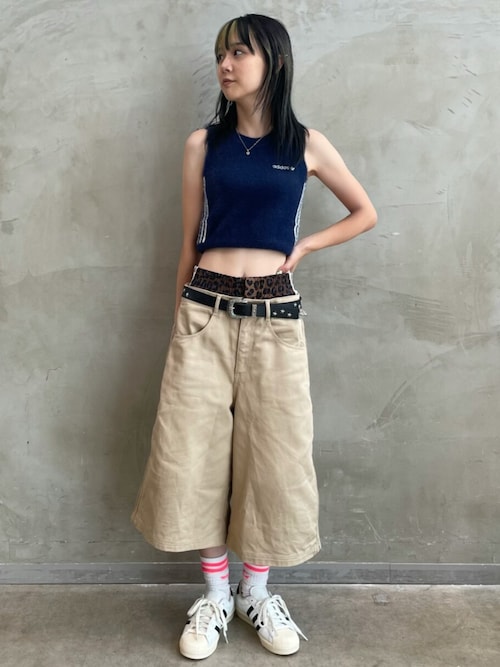 adidas ネイビー フラッフィーニットベスト adidas（アディダス） ベスト ジレ フラッフィー ニットベスト