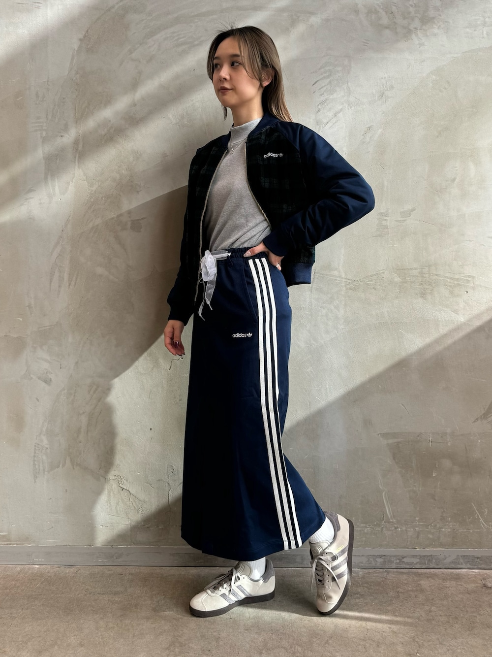 コットンツイル ミディスカート / アディダスオリジナルス