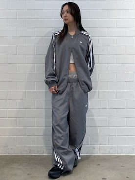 「adidas（アディダス）のADILENIUM シーズン 5 トラックトップ / ジャージ / トラックジャケット / アディダスオリジナルス adidas Originals（ジャージ、グレー系）」を使った、RTさん（レディース・160cm）の春コーディネート