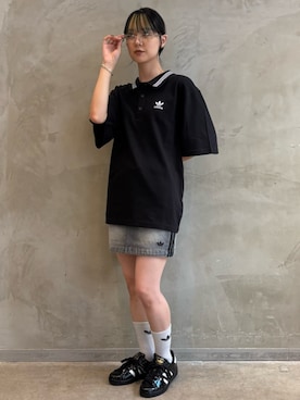 「アイテム（デニムスカート、グレー系）」を使った、RTさん（レディース・160cm）の夏コーディネート