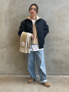 「アディダスオリジナルス」｜「アイテム（アクセサリー）」を使った、RTさん（レディース・160cm）の秋コーディネート