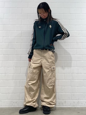 「アイテム（ジャージ）」を使った、RTさん（レディース・160cm）の冬コーディネート