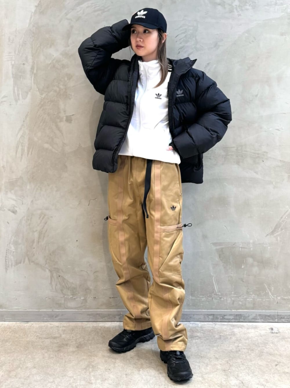 フード付き無地パファージャケット / アディダスオリジナルス