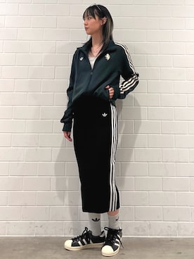 「アイテム（ジャージ）」を使った、RTさん（レディース・160cm）の秋コーディネート