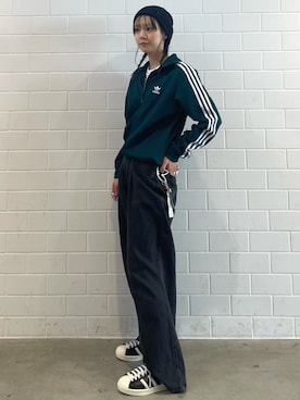 「アイテム（ジャージ）」を使った、RTさん（レディース・160cm）の冬コーディネート