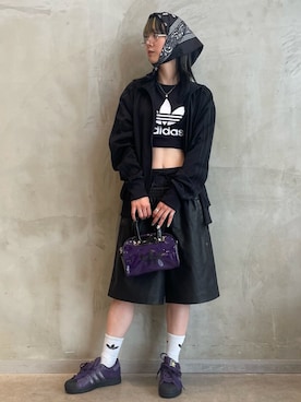 「アイテム（ジャージ）」を使った、RTさん（レディース・160cm）の夏コーディネート