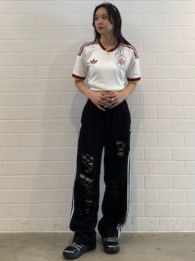 「adidas（アディダス）のアディスター コントロール 5 / ADISTAR CONTROL 5 / アディダスオリジナルス adidas Originals（スニーカー、ブラック系）」を使った、RTさん（レディース・161cm）の夏コーディネート
