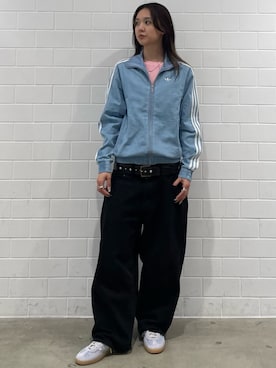 「adidas（アディダス）のアディダス オリジナルス サマーグローライト デニム ファイヤーバード トラックトップ（トップス、その他）」を使った、RTさん（レディース・160cm）の春コーディネート
