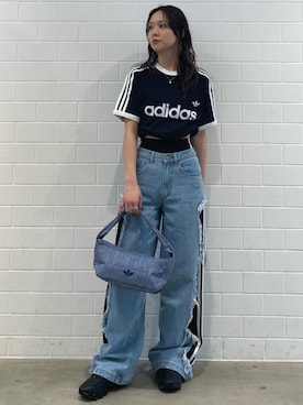 「adidas（アディダス）のメガライド F50 / MEGARIDE F50 / アディダスオリジナルス adidas Originals（スニーカー、グレー系）」を使った、RTさん（レディース・160cm）の春コーディネート