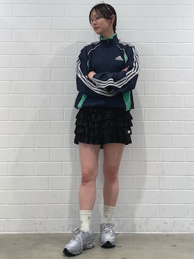 「adidas（アディダス）のメガライド F50 / MEGARIDE F50 / アディダスオリジナルス adidas Originals（スニーカー、シルバー系）」を使った、RTさん（レディース・160cm）の春コーディネート