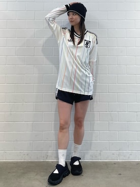 「adidas（アディダス）のAdifom Megajane / アディダスオリジナルス adidas Originals（スニーカー、ブラック系）」を使った、RTさん（レディース・160cm）の春コーディネート