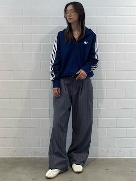 「adidas（アディダス）のテコンドー メイ / TAEKWONDO MEI / アディダスオリジナルス adidas Originals（スニーカー、ベージュ系）」を使った、RTさん（レディース・161cm）の夏コーディネート