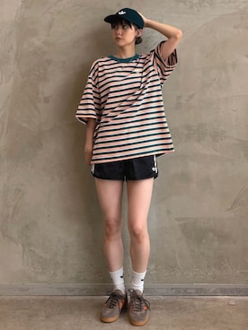 「アイテム（帽子）」を使った、RTさん（レディース・160cm）の夏コーディネート