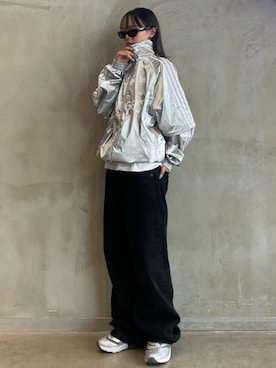 「アイテム（ジャージ）」を使った、RTさん（レディース・160cm）の秋コーディネート