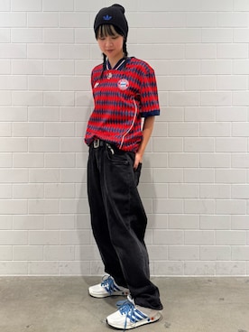「adidas originals」｜「アイテム（ニットキャップ/ビーニー）」を使った、RTさん（レディース・160cm）の秋コーディネート