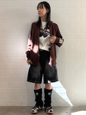 「アイテム（ジャージ）」を使った、RTさん（レディース・160cm）の秋コーディネート